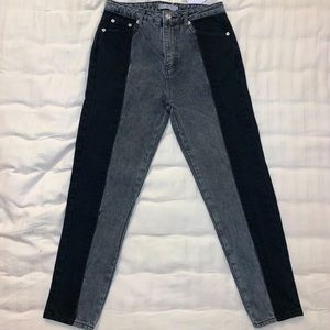 Adika Nori Dark Gray Color Block straight jeans